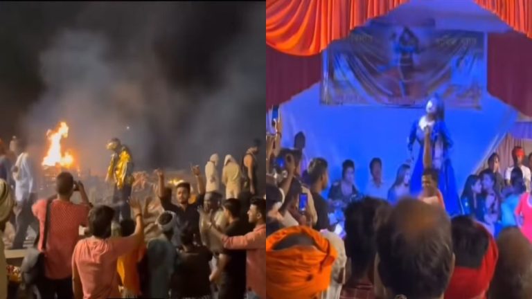 जिंदा भी खुश, मुर्दा भी खुश, श्मशान घाट पर ऑर्केस्ट्रा में खूब नचाई गई लड़की, देखने के लिए टूट पड़े लोग